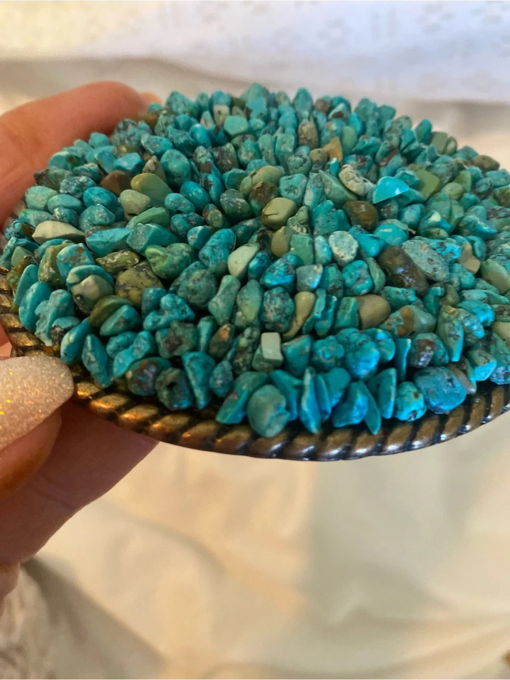 Real Turquoise Stones Belt Buckle Oval